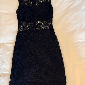 B Darlin Black Lace Midi Dress